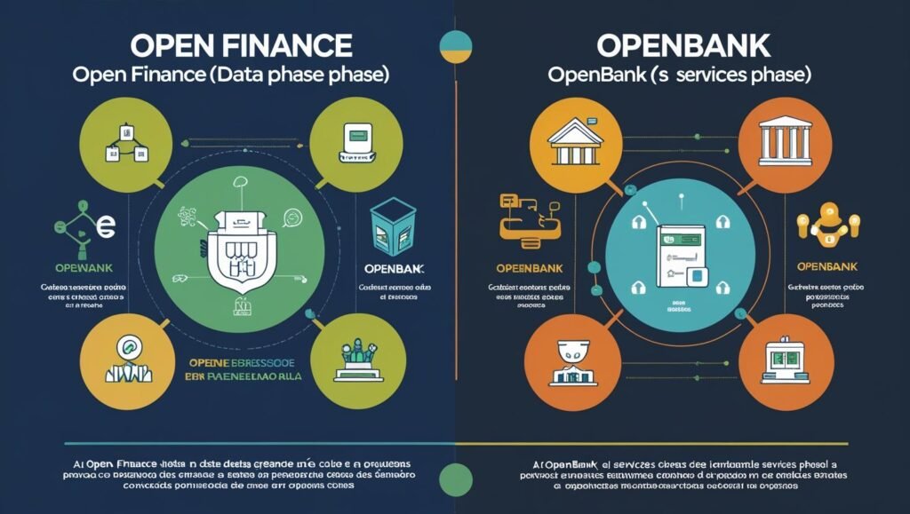 Um-infografico-comparando-o-Open-Finance-fase-de-_dados_-com-o-OpenBank-fase-de-_servicos_.-quero-o-texto-das-imagens-em-portugues-1024x579 A Revolução do Open Finance Chegou e Você Precisa Entender!